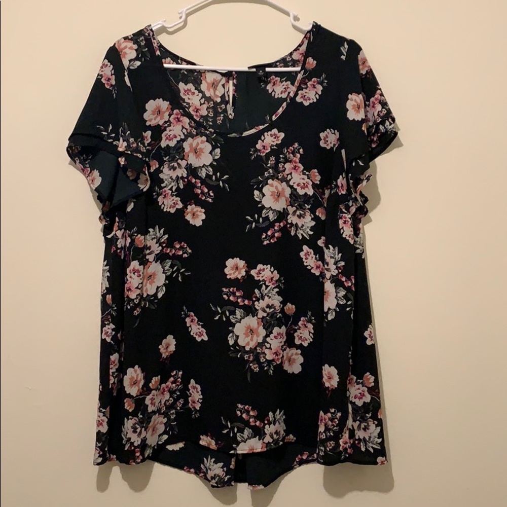 Black Floral Top